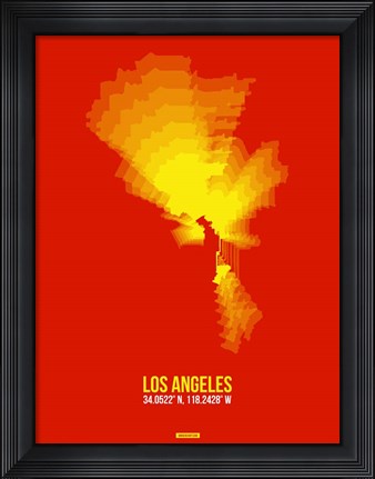 Framed Los Angeles Radiant Map 5 Print