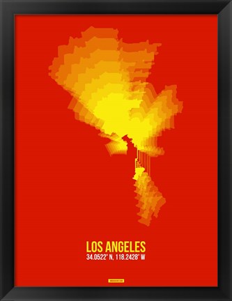 Framed Los Angeles Radiant Map 5 Print
