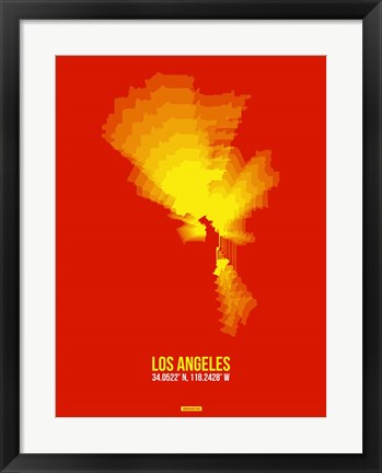 Framed Los Angeles Radiant Map 5 Print