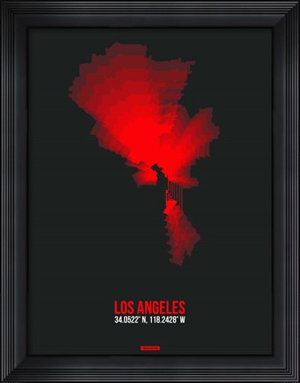 Framed Los Angeles Radiant Map 6 Print