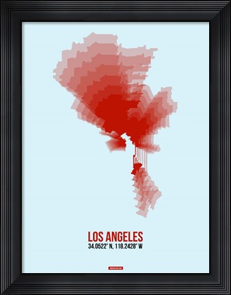 Framed Los Angeles Radiant Map 7 Print