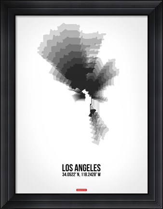 Framed Los Angeles Radiant Map 8 Print