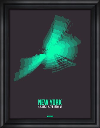 Framed New York Radiant Map 2 Print