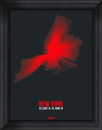 Framed New York Radiant Map 3 Print