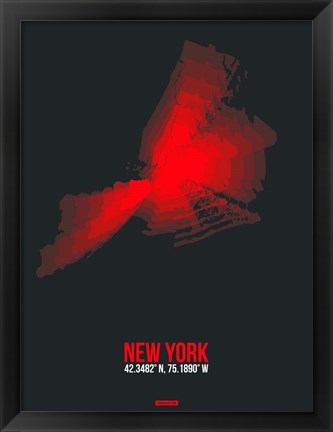 Framed New York Radiant Map 3 Print