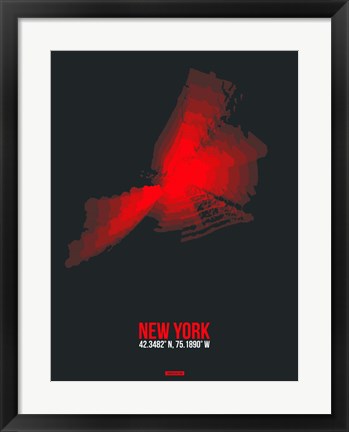 Framed New York Radiant Map 3 Print