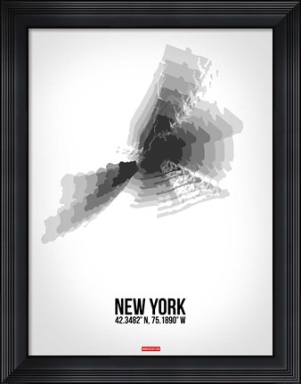 Framed New York Radiant Map 4 Print