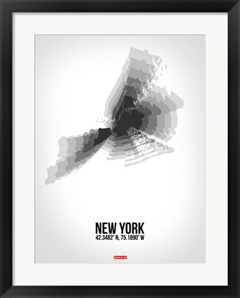 Framed New York Radiant Map 4 Print