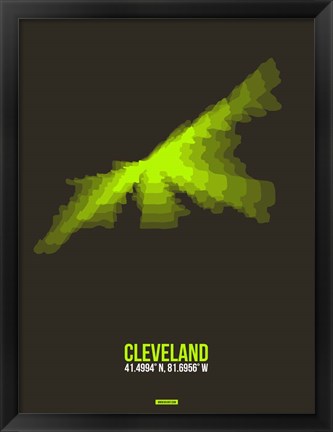 Framed Cleveland Radiant Map 1 Print