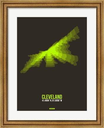 Framed Cleveland Radiant Map 1 Print