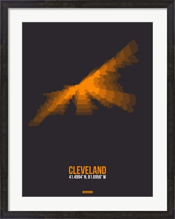 Framed Cleveland Radiant Map 3 Print