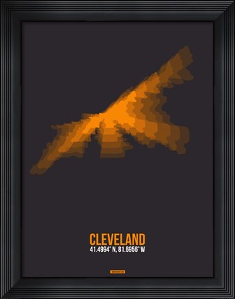 Framed Cleveland Radiant Map 3 Print