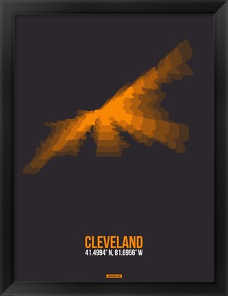 Framed Cleveland Radiant Map 3 Print