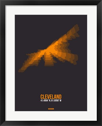 Framed Cleveland Radiant Map 3 Print