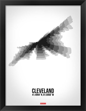 Framed Cleveland Radiant Map 4 Print