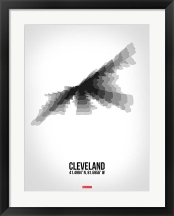 Framed Cleveland Radiant Map 4 Print