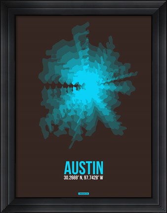 Framed Austin Radiant Map 1 Print
