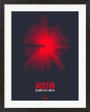 Framed Austin Radiant Map 2 Print