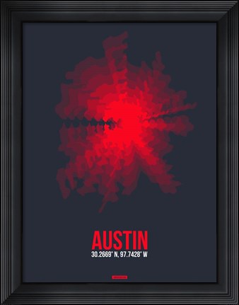 Framed Austin Radiant Map 2 Print