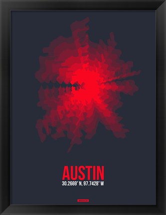 Framed Austin Radiant Map 2 Print