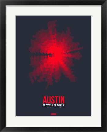 Framed Austin Radiant Map 2 Print