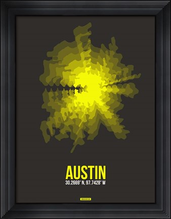 Framed Austin Radiant Map 3 Print