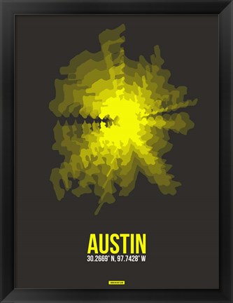 Framed Austin Radiant Map 3 Print