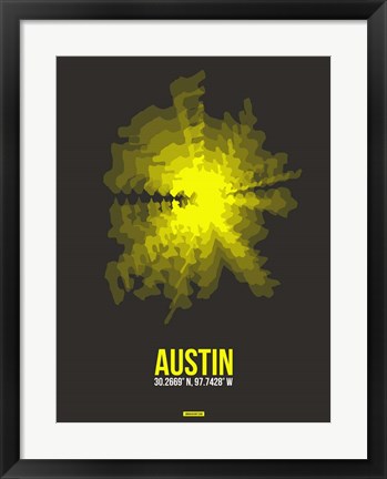 Framed Austin Radiant Map 3 Print