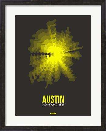 Framed Austin Radiant Map 3 Print