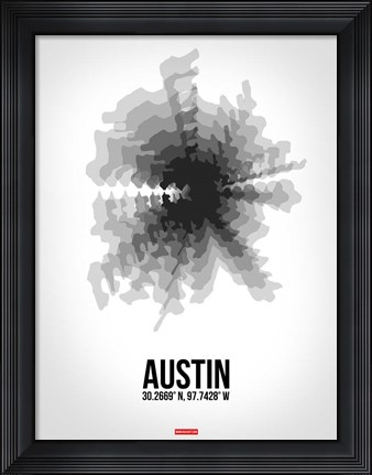 Framed Austin Radiant Map 4 Print