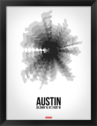 Framed Austin Radiant Map 4 Print