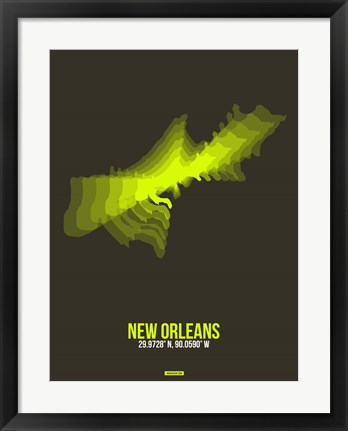 Framed New Orleans Radiant Map 1 Print