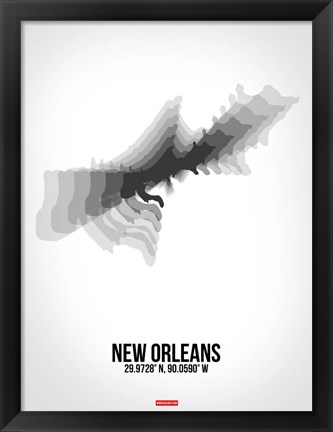 Framed New Orleans Radiant Map 4 Print