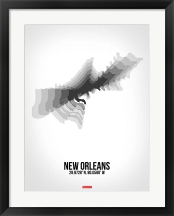 Framed New Orleans Radiant Map 4 Print
