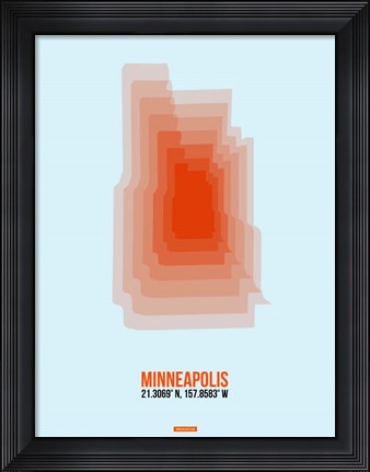 Framed Minneapolis Radiant Map 1 Print