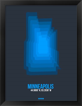 Framed Minneapolis Radiant Map 2 Print