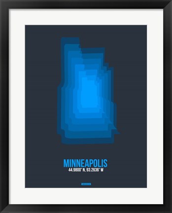 Framed Minneapolis Radiant Map 2 Print