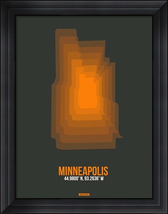 Framed Minneapolis Radiant Map 3 Print
