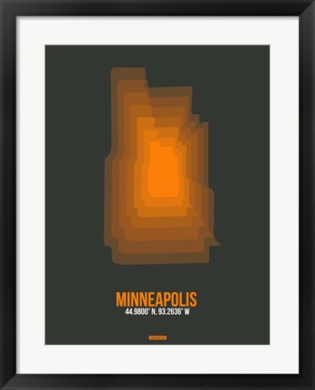 Framed Minneapolis Radiant Map 3 Print