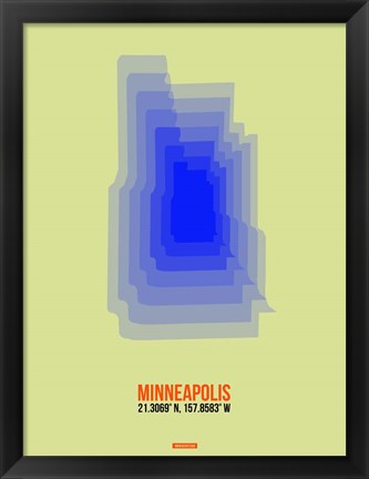 Framed Minneapolis Radiant Map 4 Print