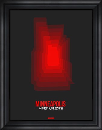 Framed Minneapolis Radiant Map 5 Print