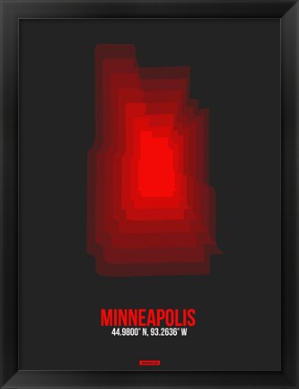 Framed Minneapolis Radiant Map 5 Print