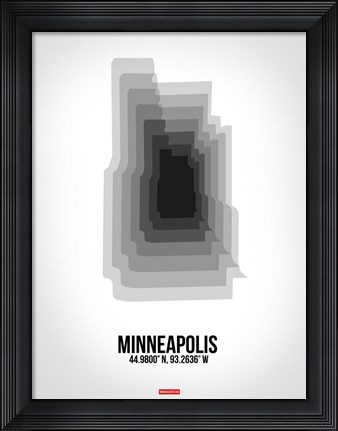 Framed Minneapolis Radiant Map 6 Print