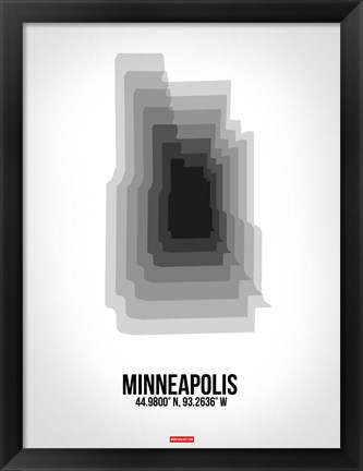 Framed Minneapolis Radiant Map 6 Print