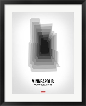Framed Minneapolis Radiant Map 6 Print