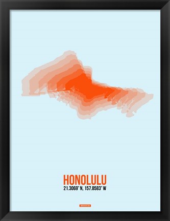 Framed Honolulu Radiant Map 2 Print