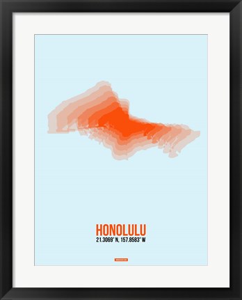 Framed Honolulu Radiant Map 2 Print