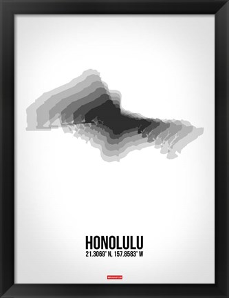 Framed Honolulu Radiant Map 6 Print