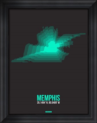 Framed Memphis Radiant Map 2 Print