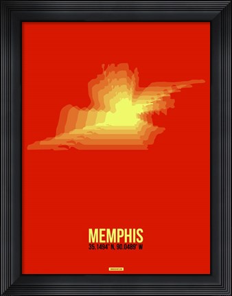 Framed Memphis Radiant Map 4 Print